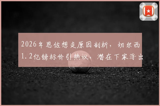 2026年恩佐想走原因剖析，切尔西1.2亿镑标价引热议，潜在下家浮出水面